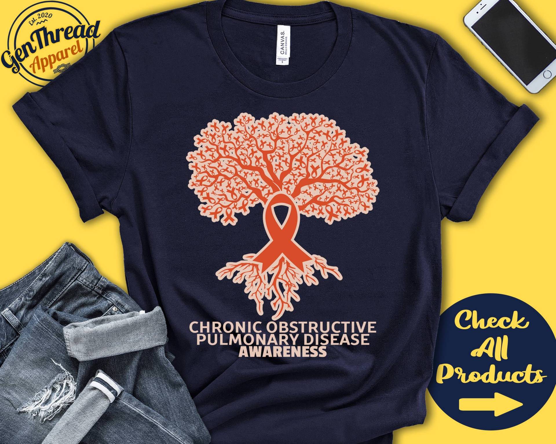 Copd-Shirt | Copd Bewusstsein Lebensbaum Orange Schleifenband Kämpfer Kriegerin Eingriff Erholung Tank Hoodie A2917 Copd-Shirt | Copd Bewusstsein Lebensbaum Orange Schleifenband Kämpfer Kriegerin Eingriff Erholung Tank Hoodie A2917 von GenThreadApparel