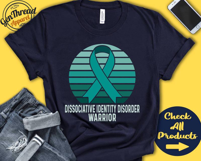 Dissoziative Identitätsstörung Shirt | Did Bewusstsein Blaugrün Band Kriegerin Kämpfer Eingriff Erholung Tank Hoodie A1373 von GenThreadApparel
