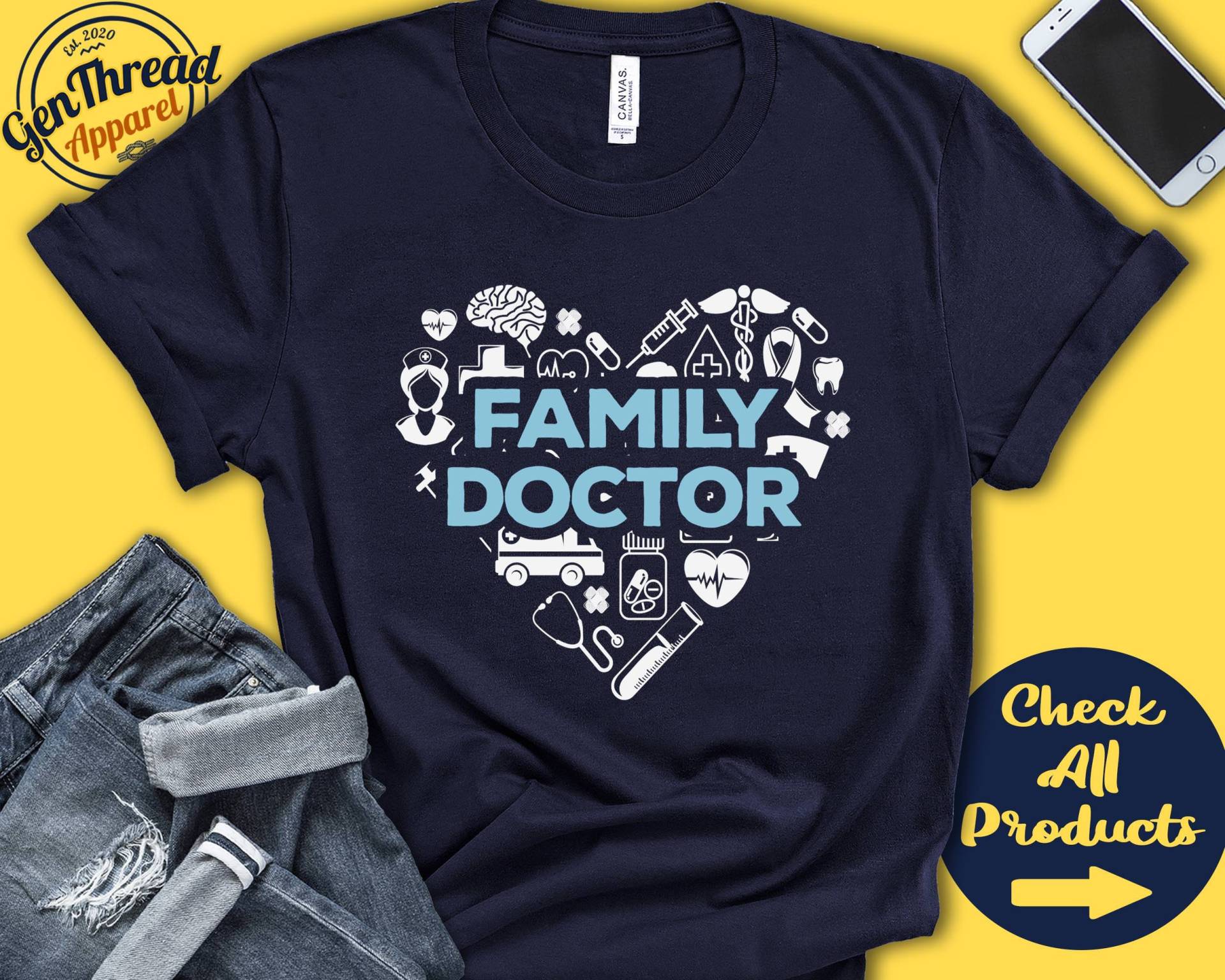 Familie Arzt Shirt | Geschenk Doktor Danke Md Phd Abschluss Wertschätzung Tanktop Hoodie A0170 von GenThreadApparel