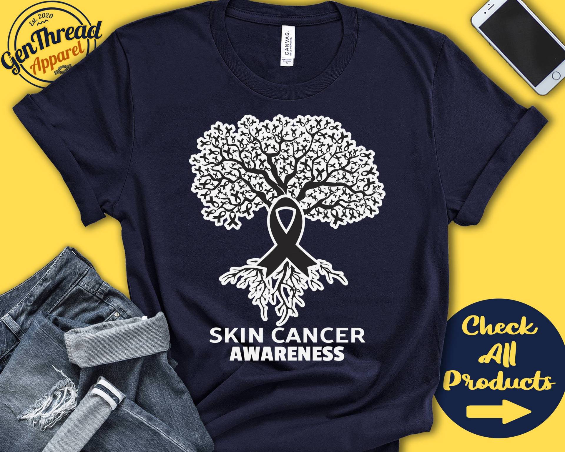 Hautkrebs Shirt | Hautkrebsbewusstsein Lebensbaum Schleifenband Kämpfer Kriegerin Erholung Tank Hoodie A2829 Hautkrebs Shirt | Hautkrebsbewusstsein Lebensbaum Schleifenband Kämpfer Kriegerin Erholung Tank Hoodie A2829 von GenThreadApparel