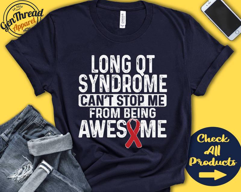 Langes Qt Syndrom Shirt | Long Syndrom-Bewusstsein Rotes Band Kämpfer Kriegerin Eingriff Erholung Cant Stop Tank Hoodie A0909 von GenThreadApparel