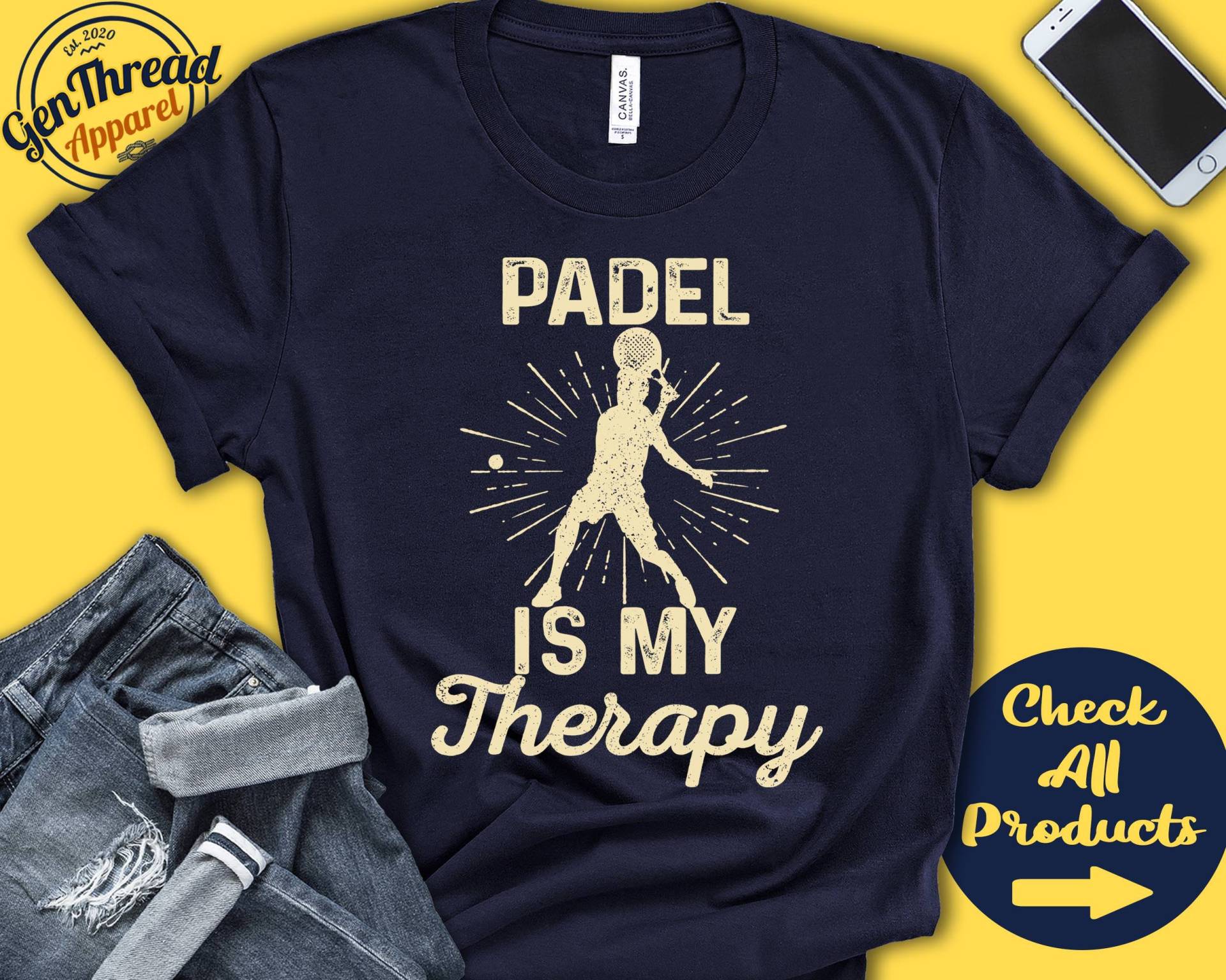 Padel Shirt | Ist Meine Therapie Spieler Geschenk Padel-Liebhaber Lustiges Männer T-Shirt Schläger Schlägersport Tank Hoodie A2111 von GenThreadApparel