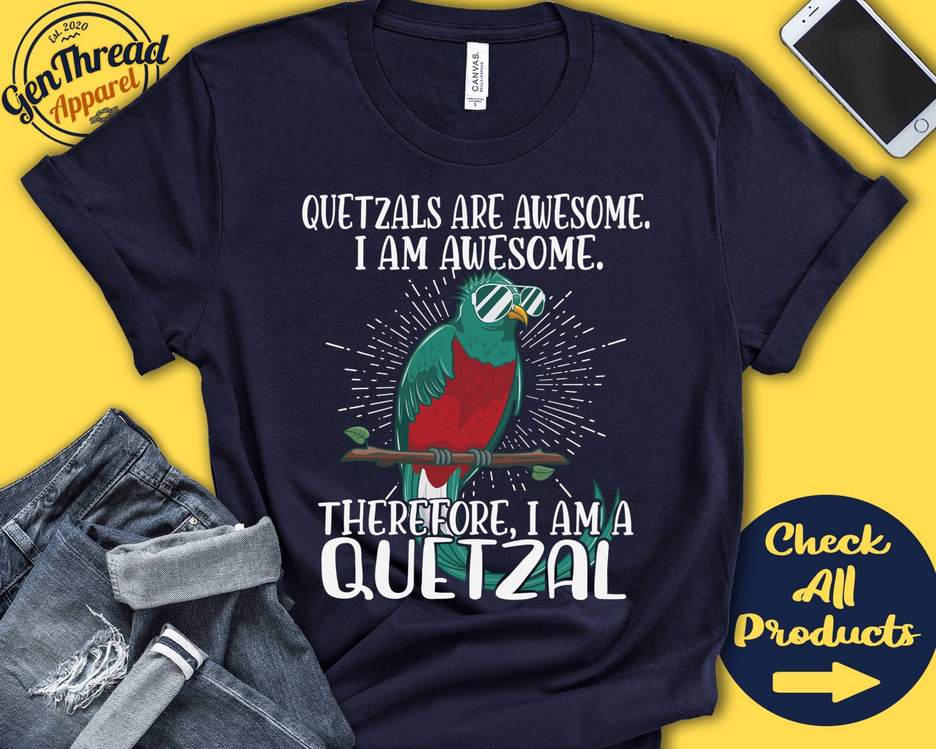 Quetzal T-Shirt | Quetzal-Liebhaber Geschenk Tiergarten Zoologe Vogelkunde Vogelkundler Lustig Cooles Tolles Tier Tank Hoodie A3063 von GenThreadApparel