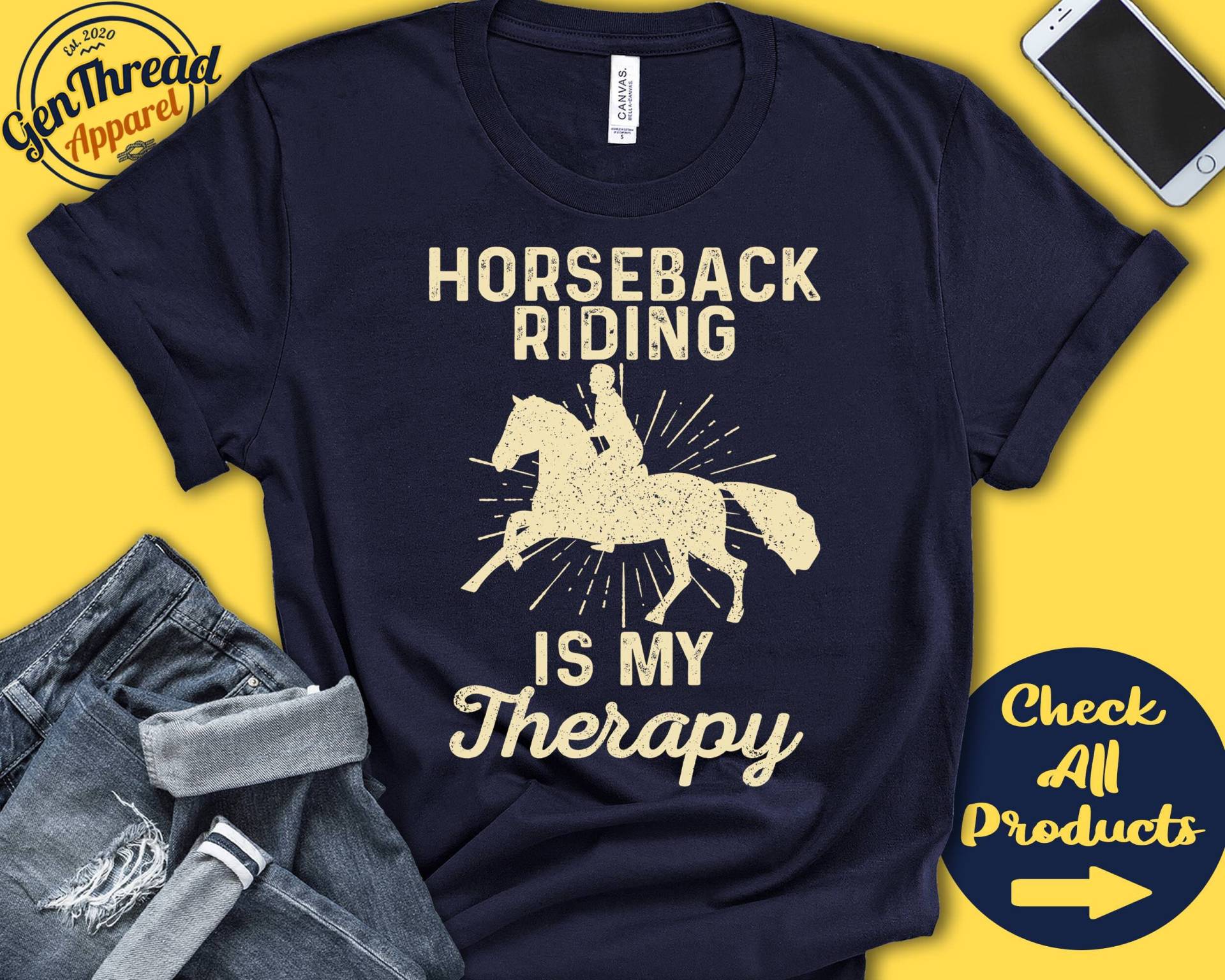 Reiter Shirt | Rodeo Hobby Ist Meine Therapie Tank Hoodie A2367 Reiter Shirt | Rodeo Hobby Ist Meine Therapie Tank Hoodie A2367 von GenThreadApparel