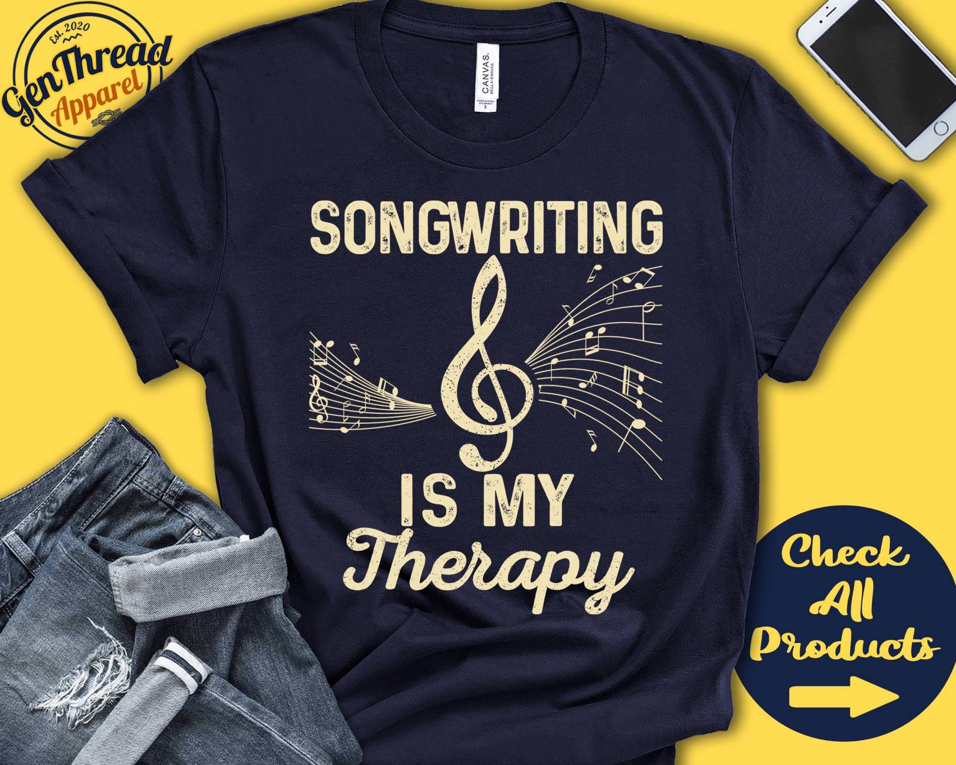 Songwriter Shirt | Texter Und Schreiber Geschenk Komponist Komponistin T-Shirt Musiker Musik Sängerin Meine Therapie Tank Hoodie A2538 Songwriter Shirt | Texter Und Schreiber Geschenk Komponist Komponistin T-Shirt Musiker Musik Sängerin Meine Therapie Tank Hoodie A2538 von GenThreadApparel