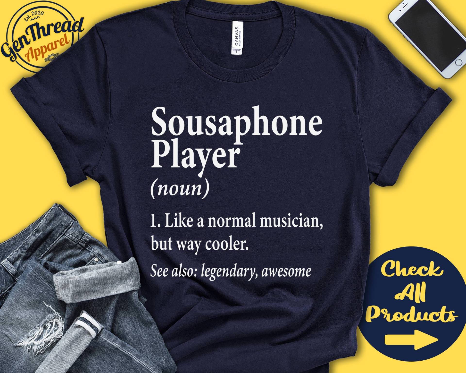 Sousaphon Shirt | Geschenk Messing Blaskapelle Orchester Musikinstrument Musiker Definition Tank Hoodie A2683 von GenThreadApparel