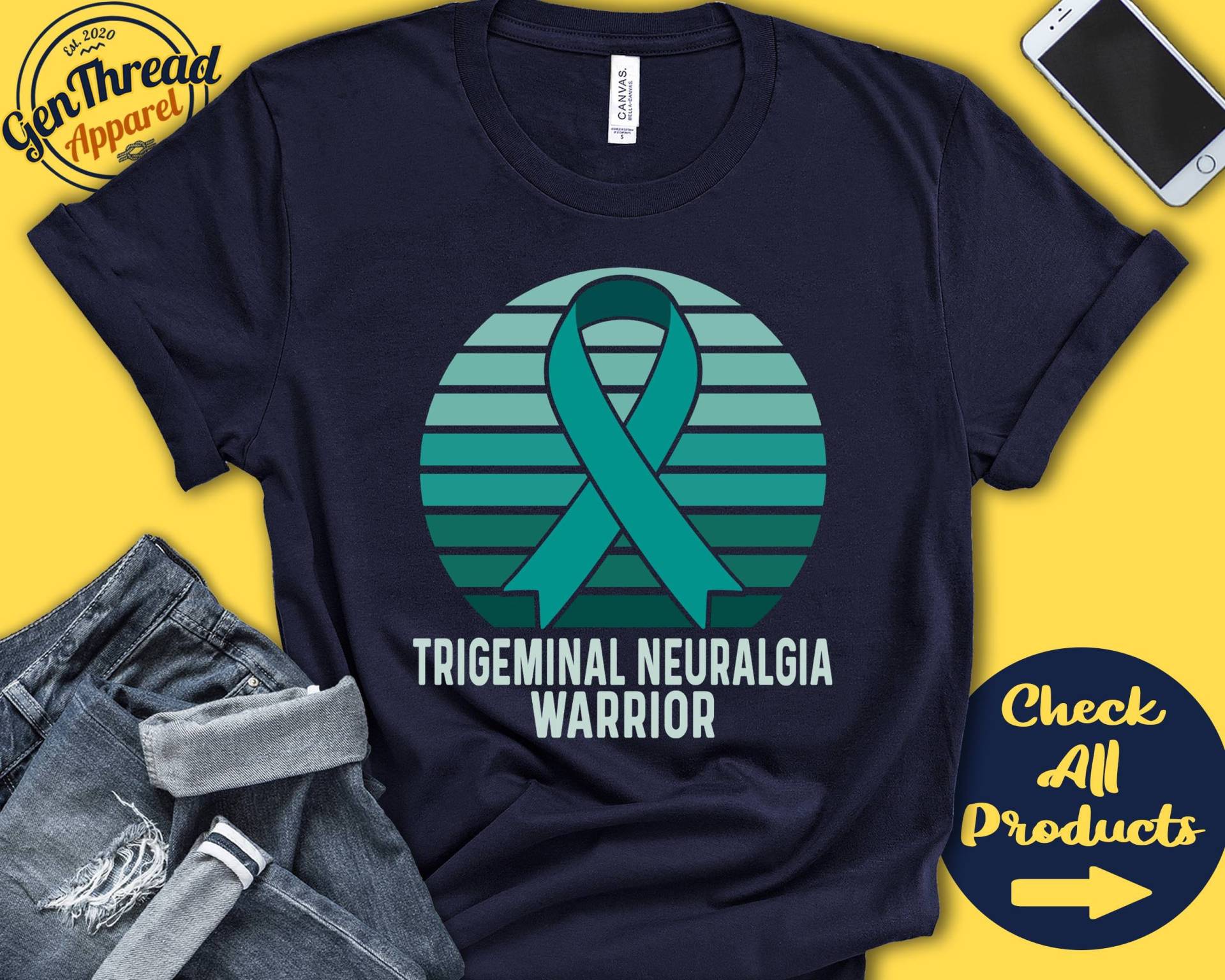 Trigeminusneuralgie Shirt | Bewusstsein Blaugrün Band Kriegerin Kämpfer Eingriff Erholung Tank Hoodie A1365 Trigeminusneuralgie Shirt | Bewusstsein Blaugrün Band Kriegerin Kämpfer Eingriff Erholung Tank Hoodie A1365 von GenThreadApparel