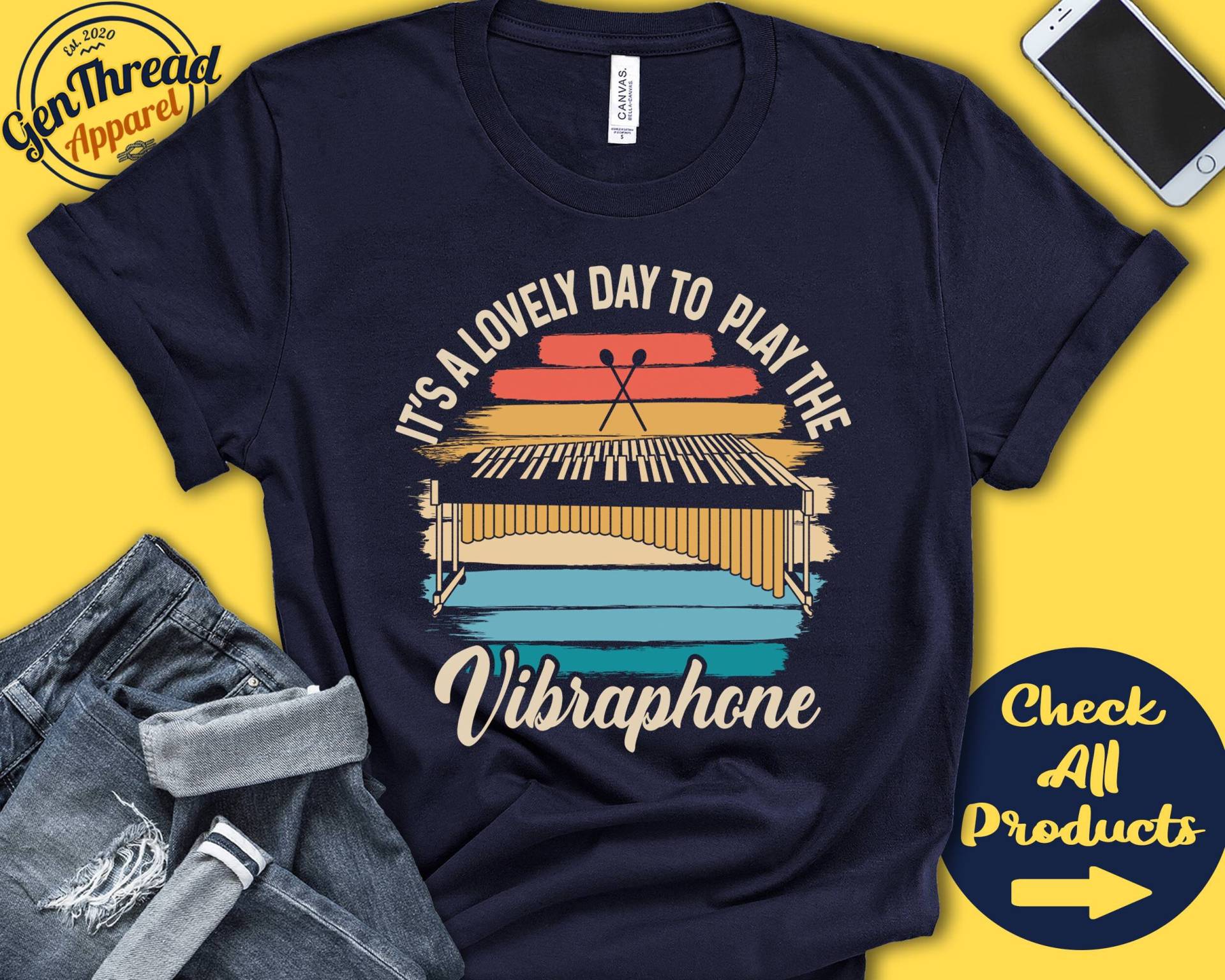 Virgophon Spieler Shirt | Viblaphon Geschenk Vibraphonist Schlagwerk Musiker Musik Instrument Schöner Tag Tank Hoodie A2389 von GenThreadApparel