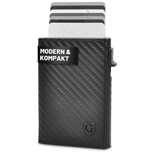 GenTo - Slim Wallet mit Münzfach - Geldbeutel Herren für 10 Karten - Geldbörse mit RFID Schutz - Smart Wallet - kleines dünnes Kartenetui - Portemonnaie (Carbon) von GenTo Design Germany