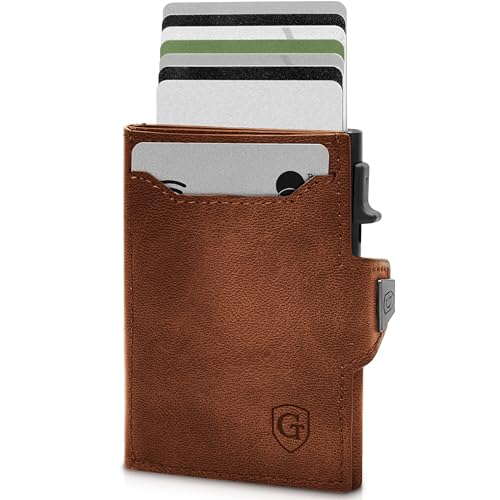 GenTo SMARTLET Push II - Wallet mit Münzfach - Metal-Case - Slim Wallet -TÜV geprüfter RFID NFC Schutz -kleines Portmonee -dünnes schmales Kartenetui von GenTo Design Germany