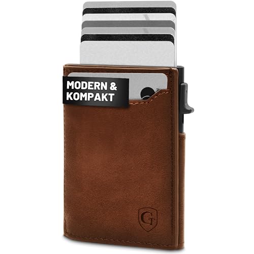 GenTo - Slim Wallet mit Münzfach - Geldbeutel Herren für 10 Karten - Geldbörse mit RFID Schutz - Smart Wallet - kleines dünnes Kartenetui - Portemonnaie (Dunkelbraun) GenTo - Slim Wallet mit Münzfach - Geldbeutel Herren für 10 Karten - Geldbörse mit RFID Schutz - Smart Wallet - kleines dünnes Kartenetui - Portemonnaie (Dunkelbraun) von GenTo Design Germany