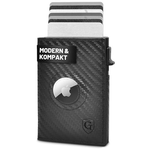 GenTo - Airtag Wallet mit Münzfach - Metal-Case - Slim Wallet -TÜV geprüfter RFID NFC Schutz -kleines Portmonee - dünnes schmales Kartenetui von GenTo Design Germany