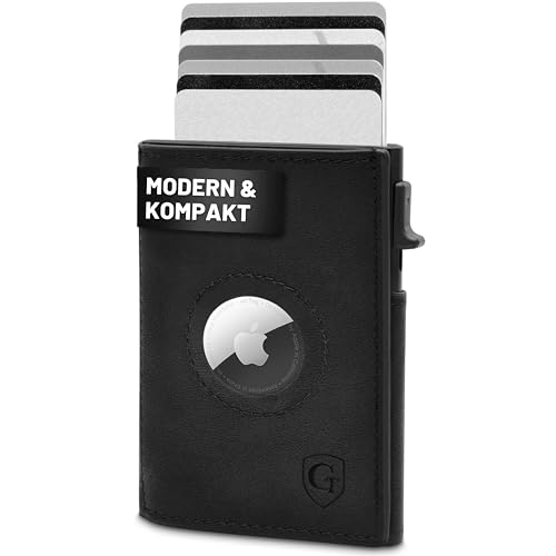 GenTo SMARTLET Push AIR I - Airtag Wallet mit Münzfach - Metal-Case - Slim Wallet -TÜV geprüfter RFID NFC Schutz -kleines Portmonee - dünnes schmales Kartenetui von GenTo Design Germany