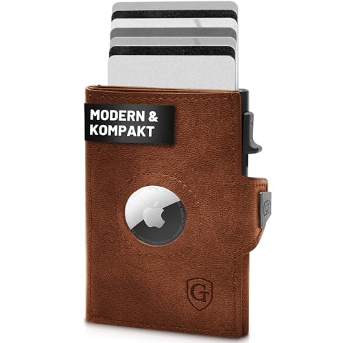 GenTo - Airtag Slim Wallet mit Münzfach - Geldbeutel Herren für 10 Karten - Geldbörse mit RFID Schutz - Smart Wallet - Kartenetui mit Air Tag Fach - Portemonnaie von GenTo Design Germany