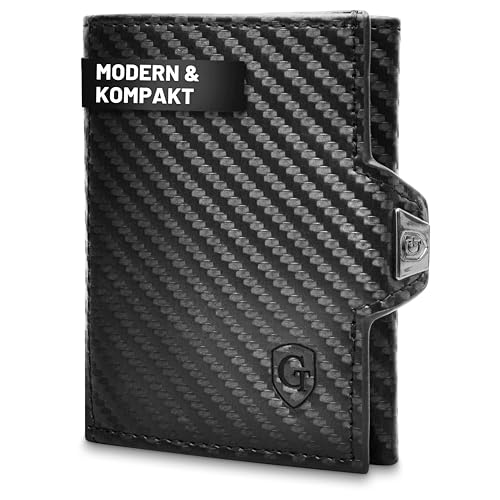 GenTo - Slim Wallet mit Münzfach & RFID NFC Schutz - Mini Geldbörse - dünnes schmales Kartenetui Geldklammer Kreditkartenetui Herren & Damen - inklusive Geschenkbox von GenTo Design Germany