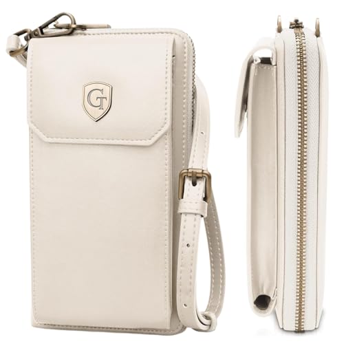 GenTo - Große XL Damen Geldbörse mit Handytasche, AIRTAG Halterung & RFID NFC Schutz - All in one Clutch - Handy Umhängetasche - Crossbody - viele Fächer - Inklusive Geschenkbox von GenTo Design Germany