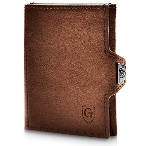 GenTo - Slim Wallet - Geldbörse mit und ohne Münzfach - TÜV geprüfter RFID NFC Schutz - kleines Mini Portmonee - dünnes schmales Kartenetui für Herren und Damen - Inklusive Geschenkbox von GenTo Design Germany