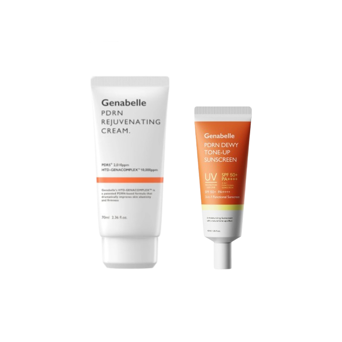Genabelle - PDRN Rejuvenating Cream - 70ml & PDRN Dewy Tone-up Sunscreen SPF50+ PA++++ - 40ml Set von Genabelle