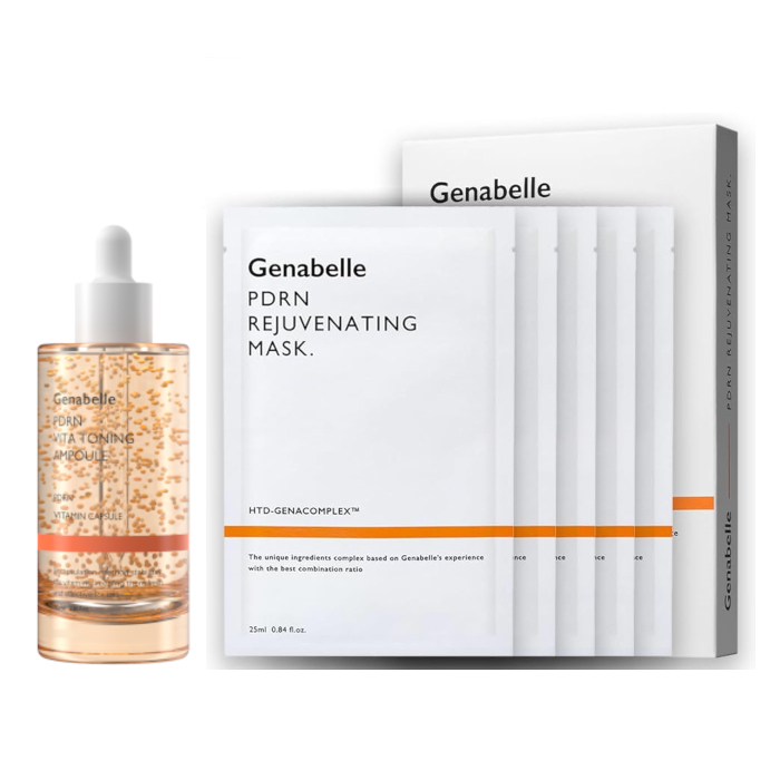 Genabelle - PDRN VITA Toning Ampoule JUMBO - 70ml & PDRN Rejuvenating Mask - 5pcs Set von Genabelle