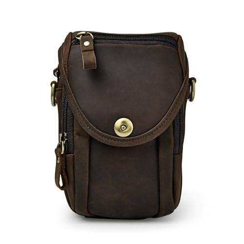 Genda 2Archer Gesäßtaschen aus Leder Kleine Umhängetasche für Herren Multifunktionale Handytasche (Braun 2) von Genda 2Archer