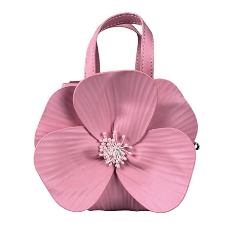 Mini-Abendtasche mit Blumenmuster, PU-Leder, Mini-Handtasche für Damen, Pink von Genda 2Archer