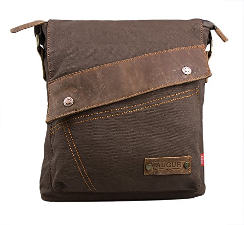 Zenness Messenger-Tasche aus Canvas Umhängetasche für Herren (Kaffee) von Genda 2Archer