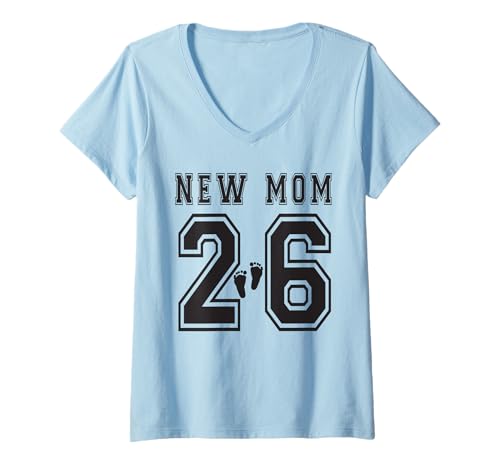 Damen Neue Mutter 2026 Schwangerschaft enthüllt Babyparty erster Muttertag T-Shirt mit V-Ausschnitt von Gender Reveal Boy or Girl