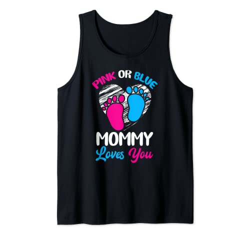 Rosa oder Blau "Mommy Loves You Baby Gender Reveal Party" Tank Top von Gender Reveal Clothing and Apparel