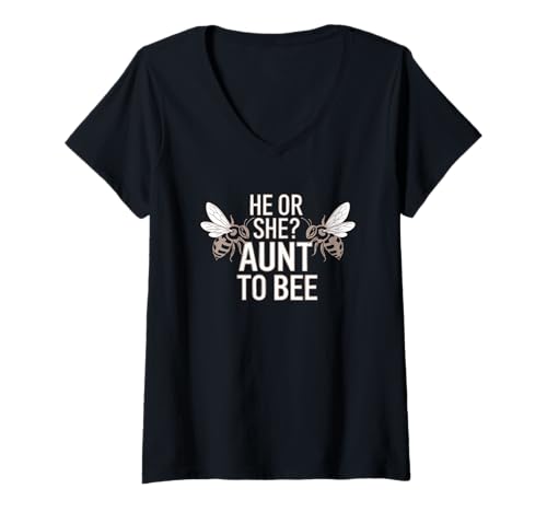 Damen Er oder sie, Tante to Bee, Geschlecht, enthüllen Spaß T-Shirt mit V-Ausschnitt Damen Er oder sie, Tante to Bee, Geschlecht, enthüllen Spaß T-Shirt mit V-Ausschnitt von Gender Reveal Fun Aunt Bee Party
