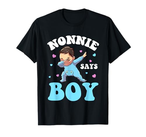Nonnie SAGT, DASS das Geschlecht der Jungen das Baby beim Dabben enthüllt T-Shirt Nonnie SAGT, DASS das Geschlecht der Jungen das Baby beim Dabben enthüllt T-Shirt von Gender Reveal Funny Blue Team Boy