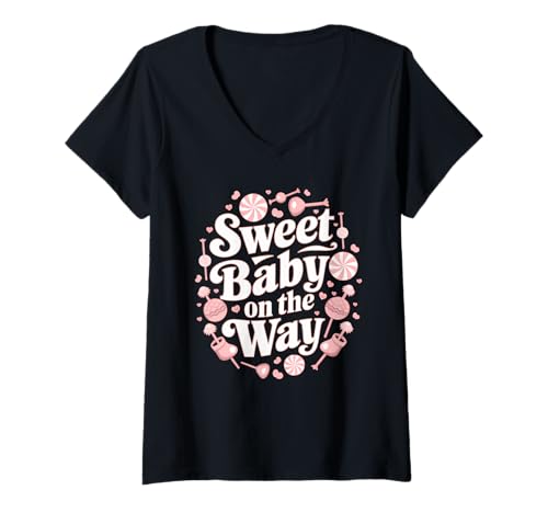 Damen Gender Reveal Girl Süßes Baby Auf Dem Weg T-Shirt mit V-Ausschnitt Damen Gender Reveal Girl Süßes Baby Auf Dem Weg T-Shirt mit V-Ausschnitt von Gender Reveal Girl Süßes Baby Unterwegs Bald