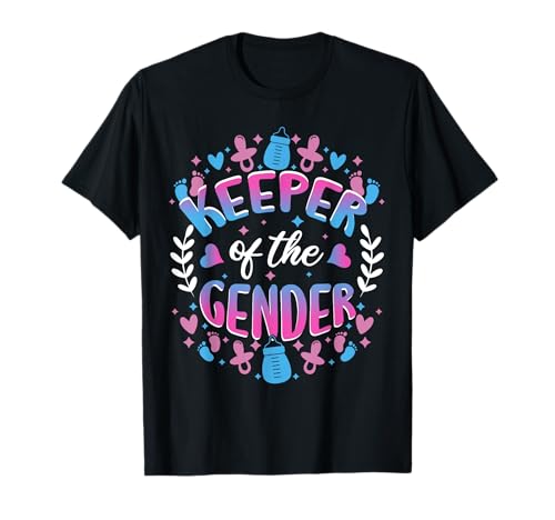 Keeper of the Gender Baby Ankündigung Party T-Shirt von Gender Reveal Party Gift
