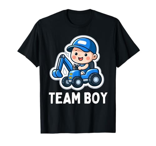 Gender Reveal Team Boy Blue Party Baby Ankündigung T-Shirt Gender Reveal Team Boy Blue Party Baby Ankündigung T-Shirt von Gender Reveal Team Boy Excavator