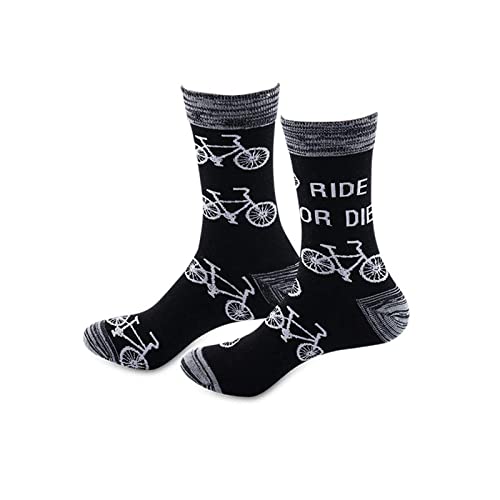 Pyoul 1 Paar lustige Reitfahrrad-Crew-Socken Ride Or Die-Socken Racer Adventure Geschenk für Biker Gr. M, Ride or Diebe von Generic Brands