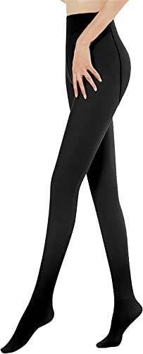 1/2er Pack Damen Thermo Strumpfhose Leggings mit Innenfleece für Herbst Winter Super Strech Warm Blickdichte Leggins, Z1-black, C-320g von Generic