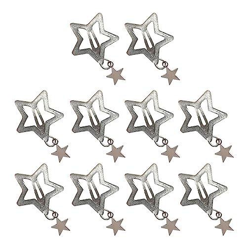 1/5/10Pcs Mädchen Stern Haar Clips Frauen Nette Metall Silber BB Haar Clips Barrettes Haar Griff Headwear Haar Zubehör von Generic