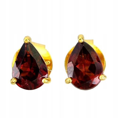 1 Feine Silber Ohrringe Granate natur 925 von Generic