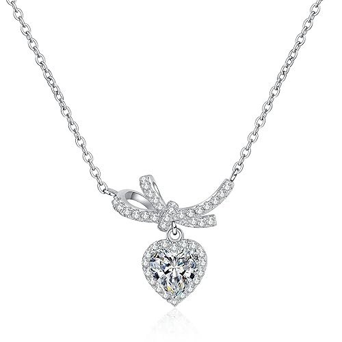 1 Karat Herzschliff D Farbe VVS1 Sterling Silber Moissanit Anhänger Halskette für Damen von Generic