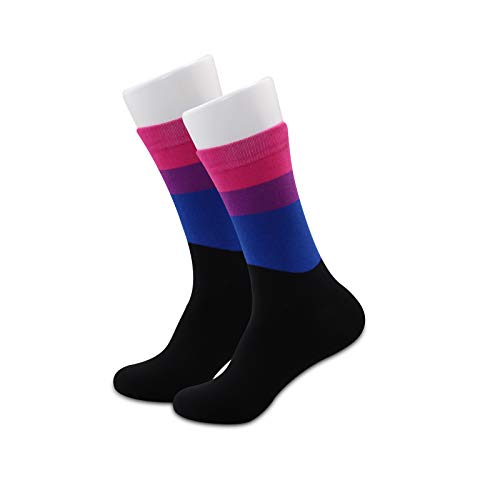 1 Paar Bisexuelle Socken mit Stolz, Flagge Bi Pride Bekleidung LGBTQ Socken Queer Pride Kleidung Bisexuelles Geschenk Gr. One size, Bisexuell Socken 2.0 1 Paar von Generic