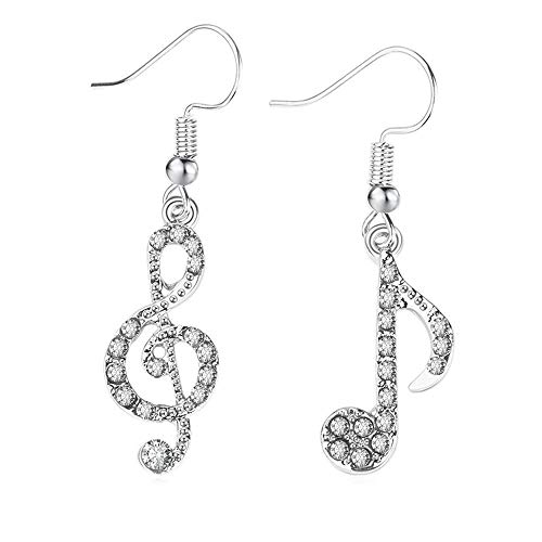 1 Paar Damen Kristall Strass Mode Musiknote Tropfen Ohrhänger für Frauen Schmuck elegant und beliebt von Generic