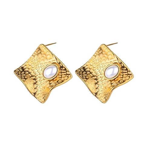 1 Paar Edelstahl goldene Farbe hohle Nachahmung Perlen Stern Piercing Ohrring für Frauen von Generic