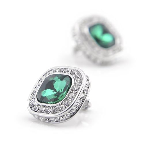 1 Paar Herren-Ohrringe aus vergoldeter Legierung im Hip-Hop-Stil mit bunten Edelsteinen von Generic