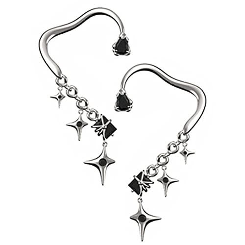 1 Paar Klemme für Damen für Ohrring-Wickeldesign für Mädchen, glitzernde Schnalle, Piercing, Knorpelknochen, Geschenkschmuck, Elfe, nicht durchstochenes Ohr-Accessoire, Manschette, elegant an Ohr von Generic