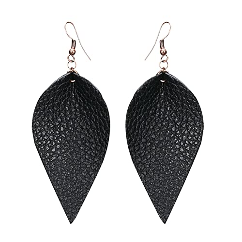 1 Paar Ohrringe Blatt Ohrringe Handarbeit Leicht Tropfen Leder Ohrringe Ohrringe Ohrring Silber, a, Einheitsgröße von Generic