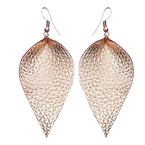 1 Paar Ohrringe Blatt Ohrringe Handarbeit Leicht Tropfen Leder Ohrringe Ohrringe Ohrring Silber, e, Einheitsgröße von Generic