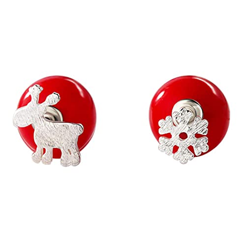 1 Paar Ohrringe Clip Damen Weihnachten Silber Wapiti Schneeflocke Anhänger Ohr Ohrstecker Dangle Dame Ohrringe Schmuck Zubehör Liebe Geschenk sehr praktisch und beliebt von Generic