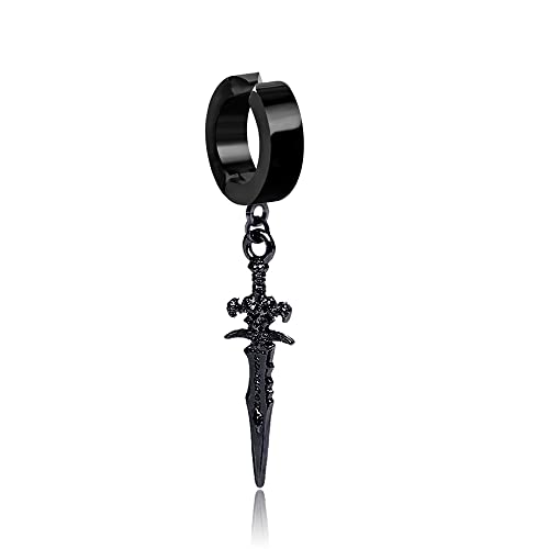 1 Paar Ohrringe Edelstahl Vintage Cool Schwert Ohrringe Damen Punk Ohr Reifen für Frauen Männer Schmuck Lange Ohrhänger von Generic
