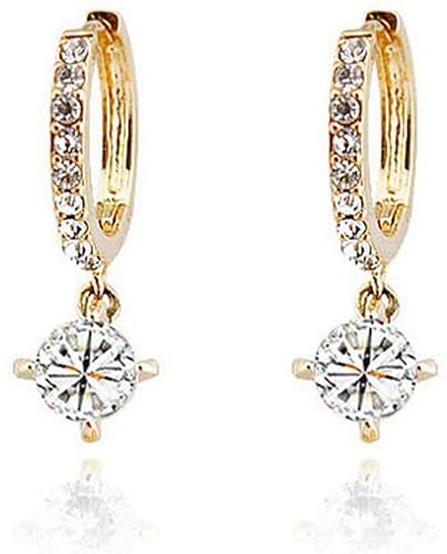 1 Paar Ohrringe Zirkonia Kristall glänzend Tropfen Ohrhänger Hebel Ohrringe Hoop Schmuck Geschenk für Frauen Mädchen vergoldet von Generic
