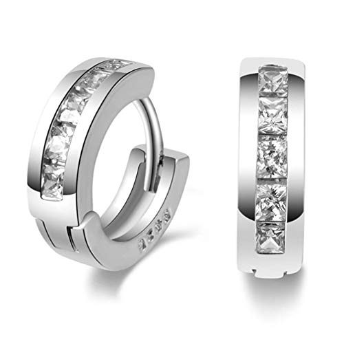 1 Paar Unisex kleine Ohrringe aus Strass, rund, Gelenk, Segment, Ring, Schlafring, Ohrringe, Body Piercing, langlebig und praktisch von Generic