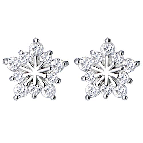 1 Paar Weihnachtsohrringe, Schneeflocke, Diamant, Ohrstecker, Silber, Ohrringe für Frauen, Mädchen, Weihnachten, Geschenk, Schmuck, Zubehör von Generic